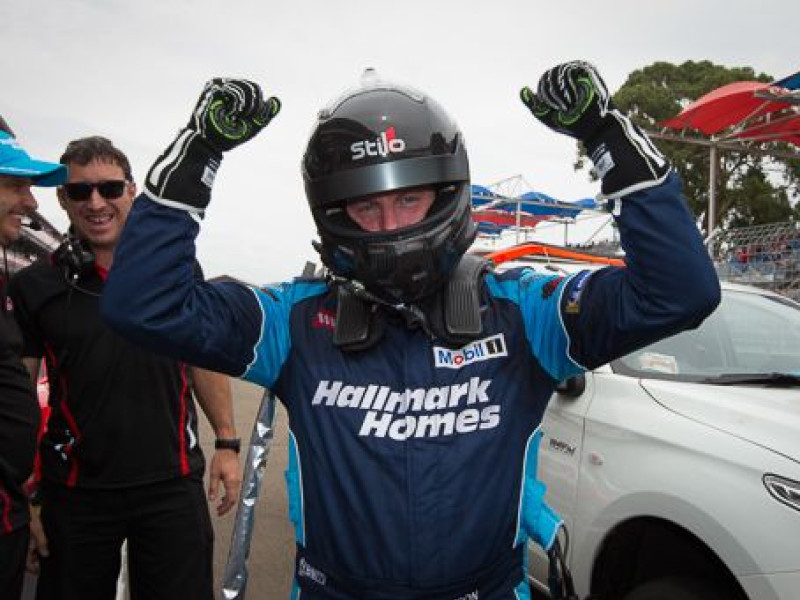 McElrea Racing driver Anthony Gilbertson #19 on the podium at Adelaide Street Circuit 2019