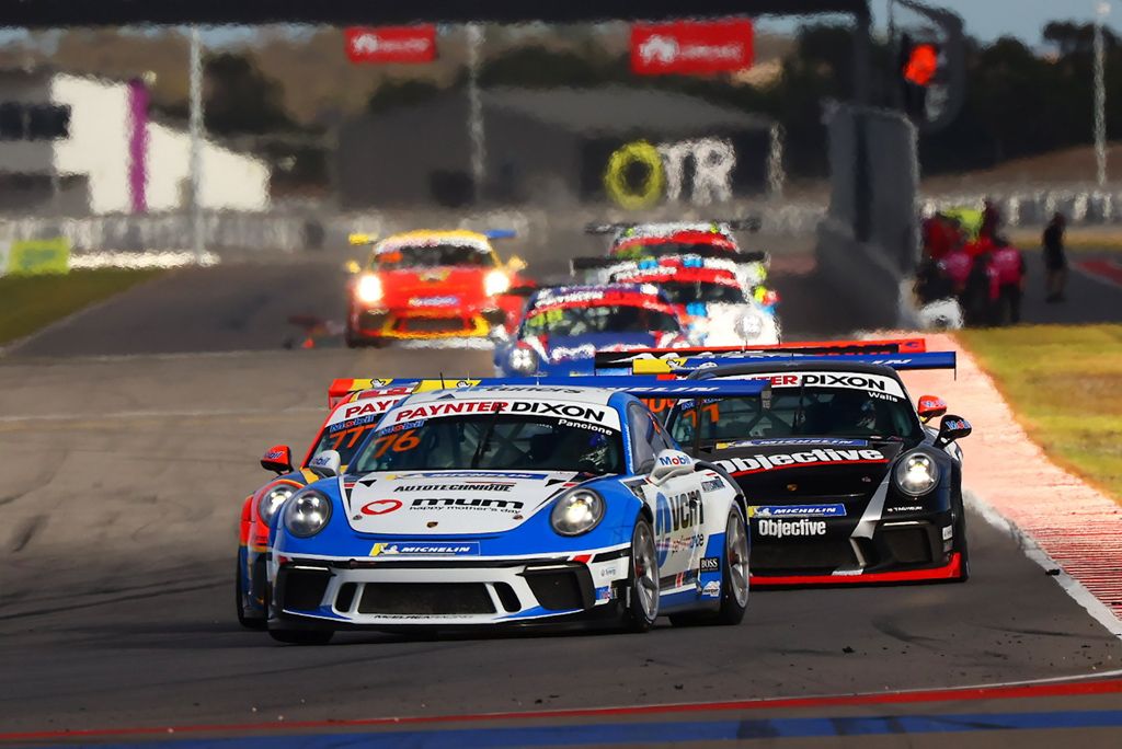 Christian Pancione #76 racing at The Bend Motorsport Park 2021