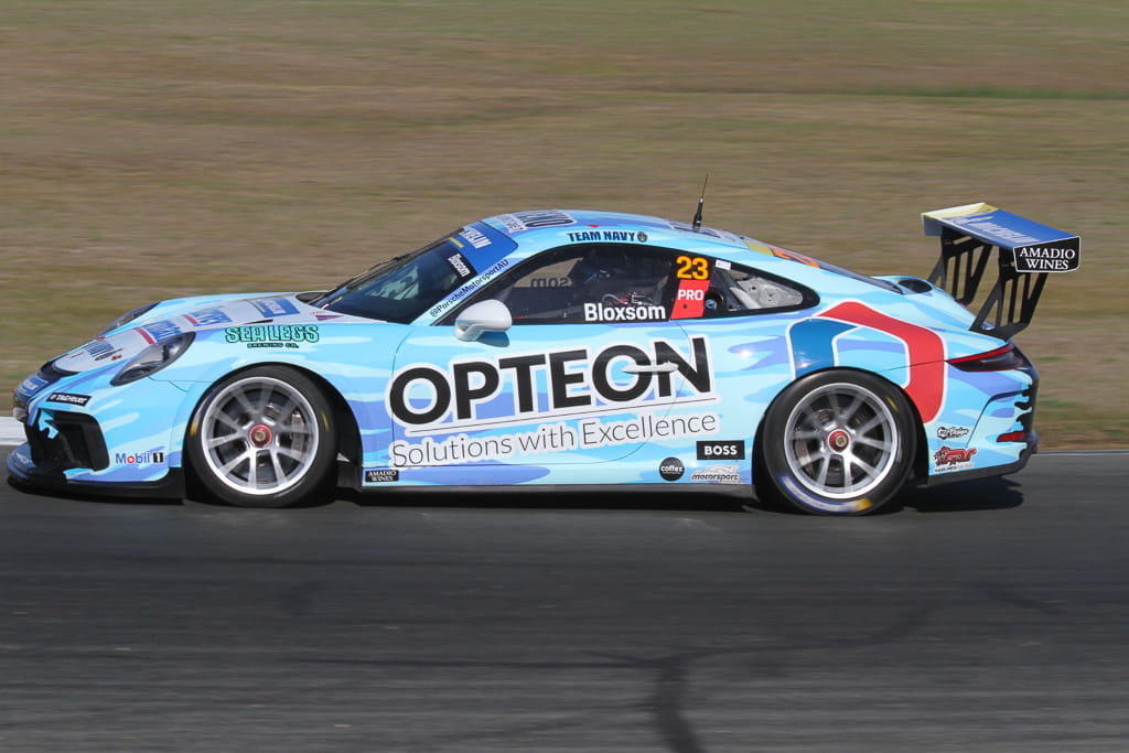 Lockie Bloxsom #23 racing at Queensland Raceway 2022