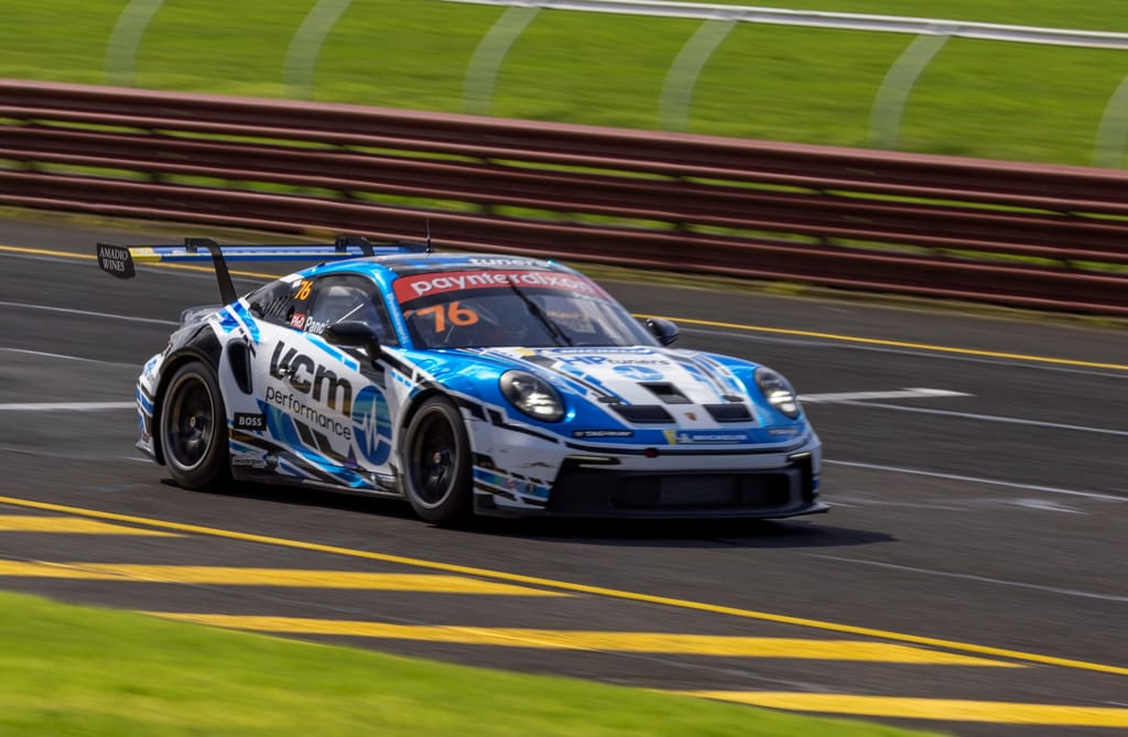 Christian Pancione #76 racing at Sandown International Raceway 2022