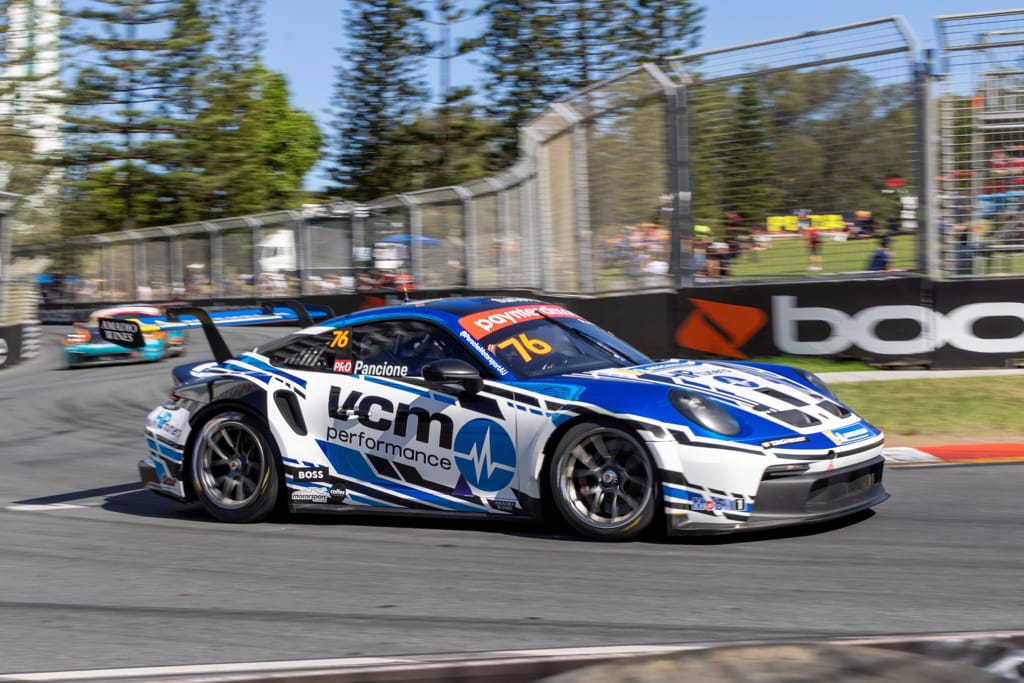 Christian Pancione #76 racing at Surfers Paradise Street Circuit 2022