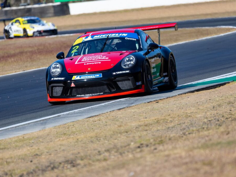 Richard Cowen #2 racing at Queensland Raceway 2023