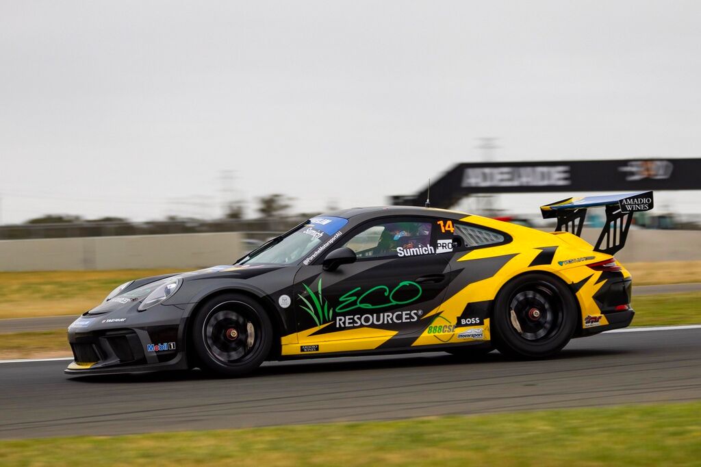 Caleb Sumich #14 racing at The Bend Motorsport Park 2023