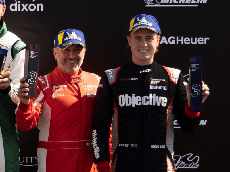 McElrea Racing drivers on the podium at Hidden Valley Raceway 2023