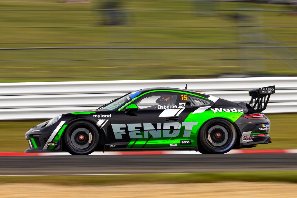 Clay Osborne #15 racing at Symmons Plains Raceway 2024